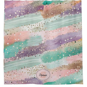 Vibrant Diagonal Brushstroke Pattern (2) Shower Curtain