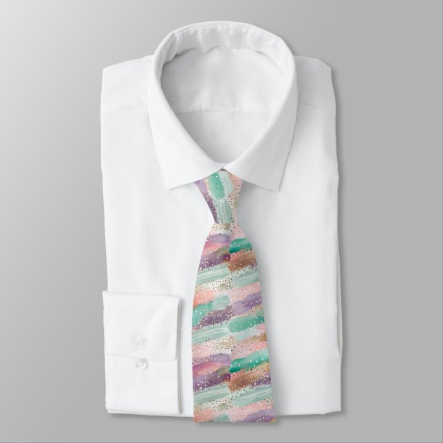 Vibrant Diagonal Brushstroke Pattern (2) Tie (Tied)