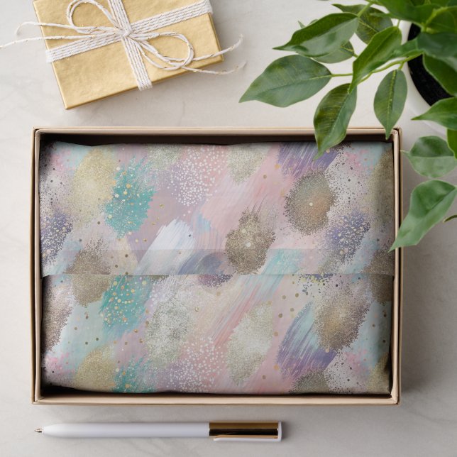 Vibrant Diagonal Brushstroke Pattern Tissue Paper (Gift)
