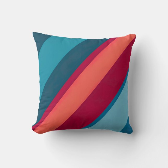 Vibrant Diagonal Stripes - Modern Geometric Cushion (Front)
