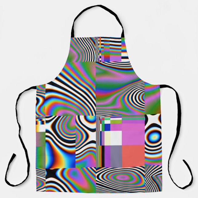 Vibrant Digital Abstract Geometric Background Apron (Front)