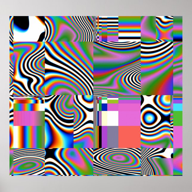 Vibrant Digital Abstract Geometric Background Poster (Front)