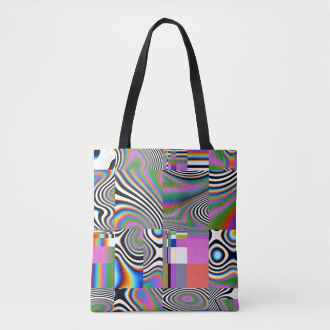 Vibrant Digital Abstract Geometric Background Tote Bag (Front)