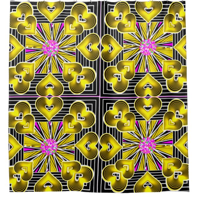 Vibrant Digital Design Shower Curtain – Colourful  (Front)