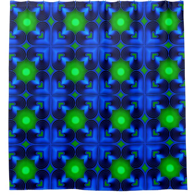 Vibrant Digital Design Shower Curtain – Colourful  (Front)