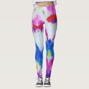 Vibrant dirty art, multicolored texture. leggings