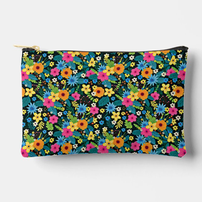 Vibrant Ditsy Flowers Floral Pattern-43785 Accessory Pouch (Front)
