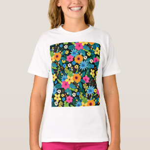 Vibrant Ditsy Flowers Floral Pattern-43785 T-Shirt
