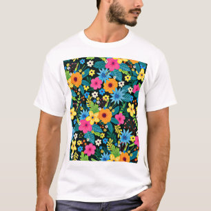 Vibrant Ditsy Flowers Floral Pattern-43785 T-Shirt