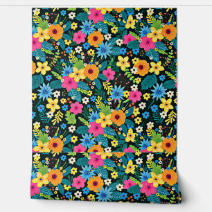 Vibrant Ditsy Flowers Floral Pattern-43785 Wallpaper