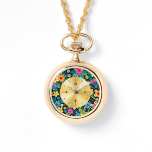 Vibrant Ditsy Flowers Floral Pattern Design-43785 Watch