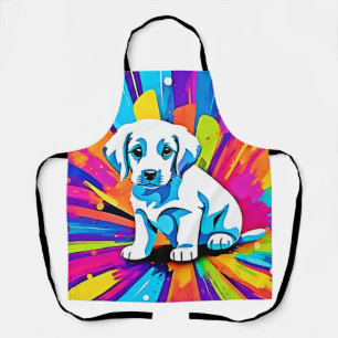 Vibrant Dog Artwork Apron