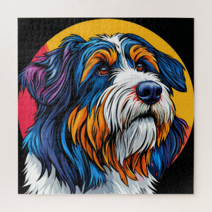 Vibrant Dog Illustration Gift For Dog Lovers Jigsaw Puzzle