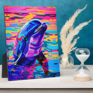 Vibrant Dolphin – Colorfull Ocean Dream Plaque