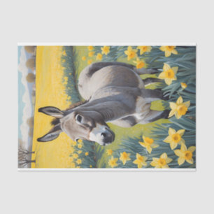 Vibrant Donkey And Yellow Daffodils Tissue Paper