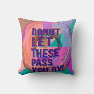 Vibrant Donut with Motivational Text Graphic Cushion