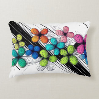 Vibrant Doodle Floral Art – Colourful Mode Decorative Cushion