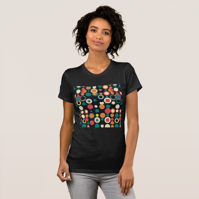 Vibrant Dot Colourful Circlescape T-Shirt (Front Full)
