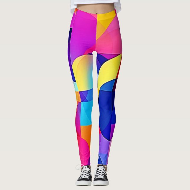 Vibrant Dot Energy Art Leggings (Front)