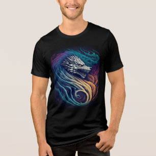 Vibrant Dragon Fury: Bold Colours, Epic Design" Tri-Blend Shirt