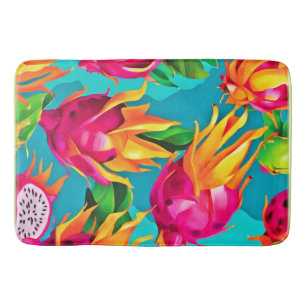 Vibrant Dragoon Fruit Pattern Bath Mat