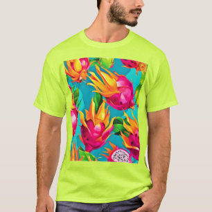 Vibrant Dragoon Fruit Pattern T-Shirt