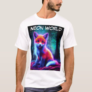 Vibrant dreamlike fox with electric colour hues T-Shirt