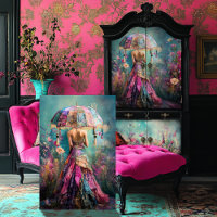 Vibrant Dreams, Floral Fantasy Portrait Art