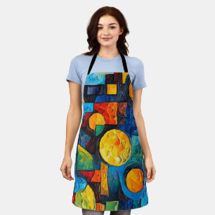 Vibrant Dreams Geometry – Bold Modern Abstract Art Apron