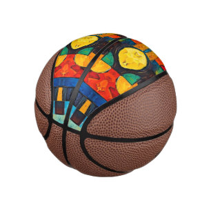 Vibrant Dreams Geometry – Bold Modern Abstract Art Mini Basketball