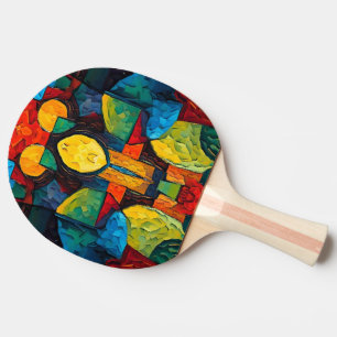 Vibrant Dreams Geometry – Bold Modern Abstract Art Ping Pong Paddle