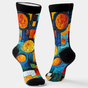 Vibrant Dreams Geometry – Bold Modern Abstract Art Socks