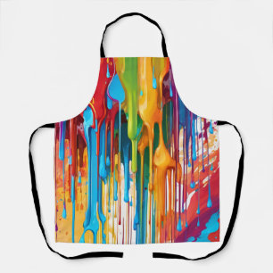 Vibrant Dripping Paint Apron