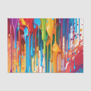Vibrant Dripping Paint Tissue Paper