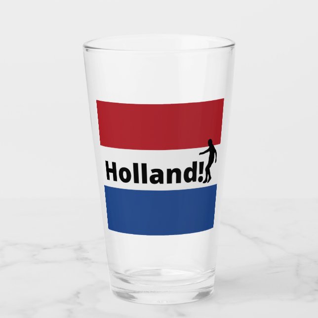 Vibrant Dutch Flag Supporter Glass (Front)
