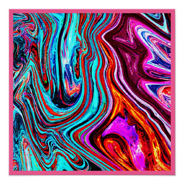 Vibrant Dynamic Hues Abstract Pattern Poster (Front)