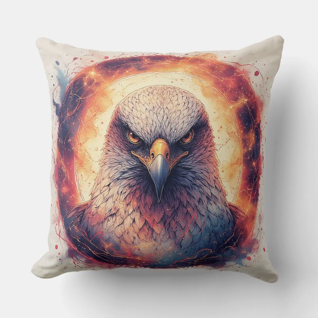 Vibrant Eagle Artwork Cushion (Front)