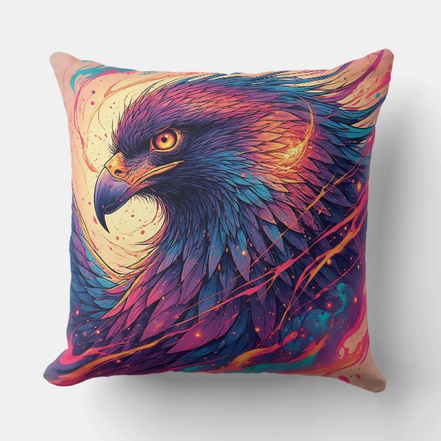 Vibrant Eagle Artwork Cushion (Front)