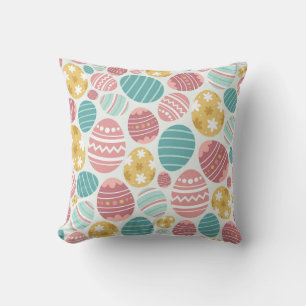 Vibrant Easter Egg Pattern Cushion