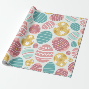 Vibrant Easter Egg Pattern Wrapping Paper