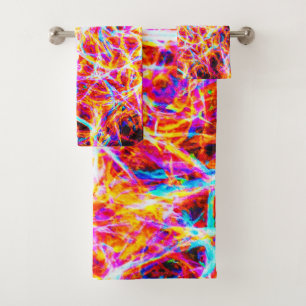 Vibrant Electric Abstract Pattern Bath Towel Set