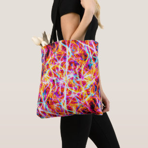 Vibrant Electric Abstract Pattern Tote Bag