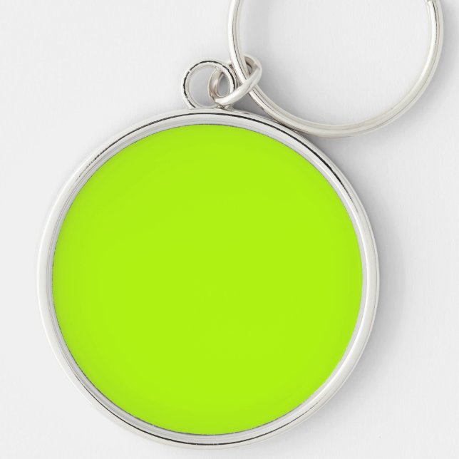 Vibrant Electric Lime Green Ready to Customise Key Ring (Front)