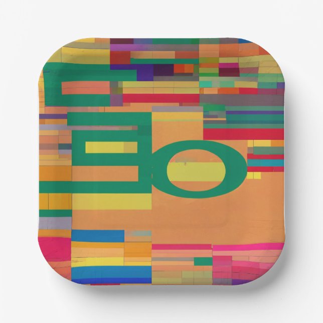 Vibrant Elegance: Beautiful Multi-Colour Design Paper Plate (Front)