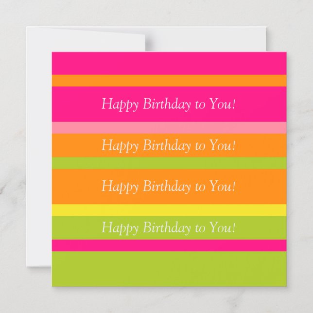 Vibrant, Elegant and Colourful Happy Birthday Magnetic Invitation (Front)