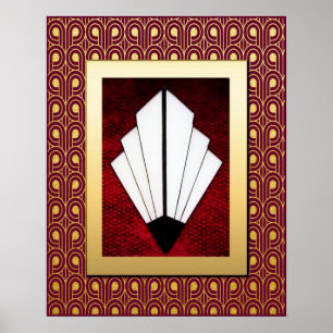 Vibrant Elegant Art Deco Poster. Poster