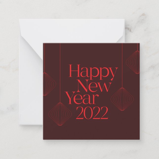 Vibrant, elegant, cool Happy New Year 2022 design Card (Front)