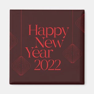 Vibrant, elegant, cool Happy New Year 2022 design Magnet