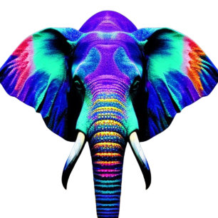 Vibrant Elephant Trivet Glass Coaster Gift Box T-S