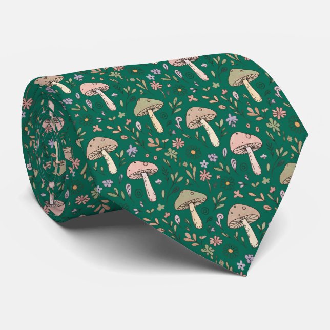 Vibrant Emerald Green Fungi Luxury Jewel Wedding Tie (Rolled)